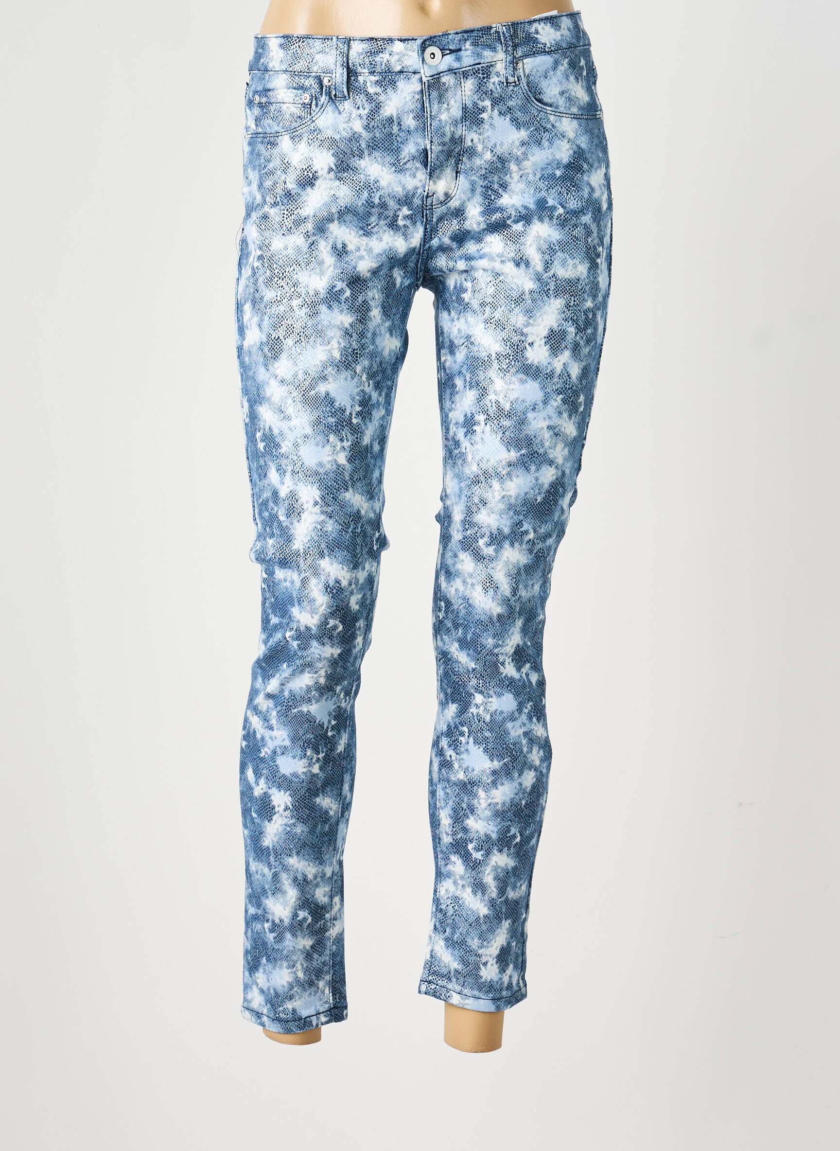 Pantalon slim stretch taille normale bleu TOXIK3 femme