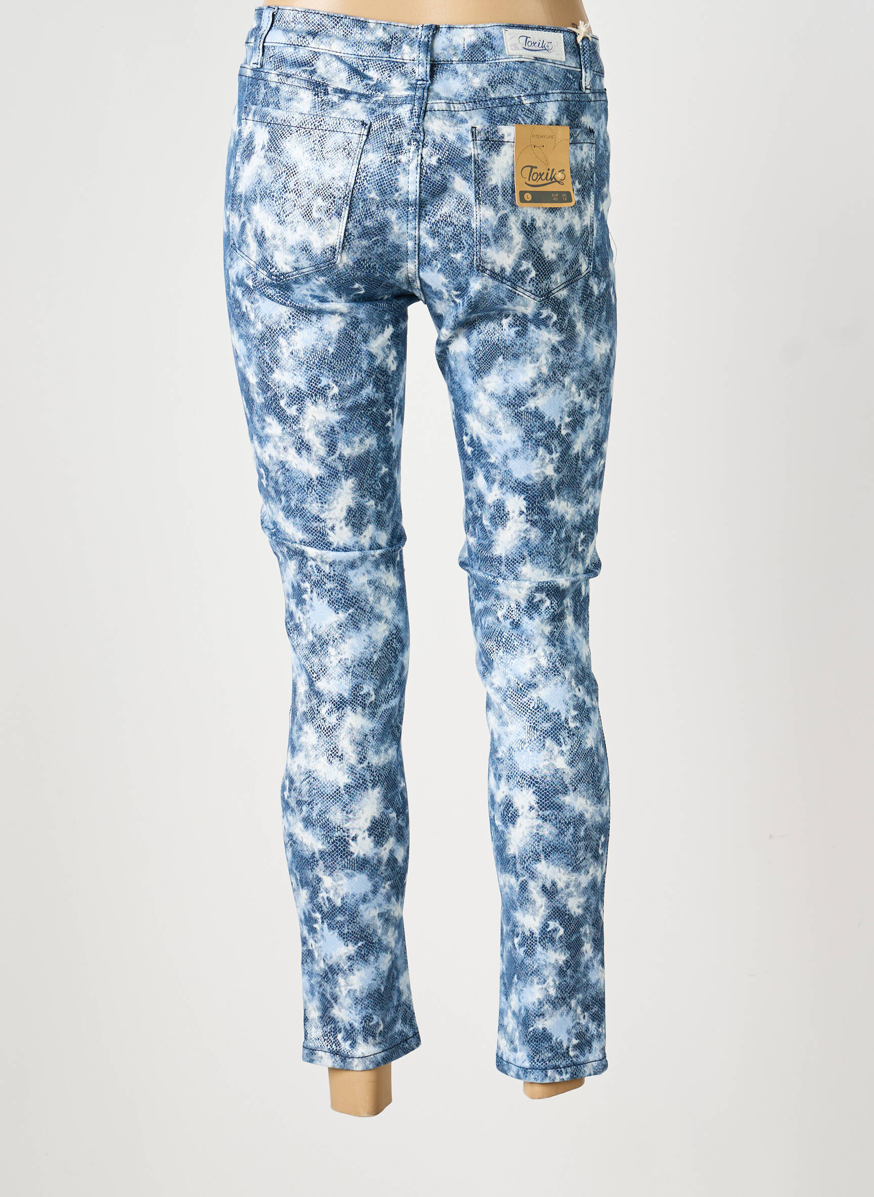 Pantalon slim stretch taille normale bleu TOXIK3 femme