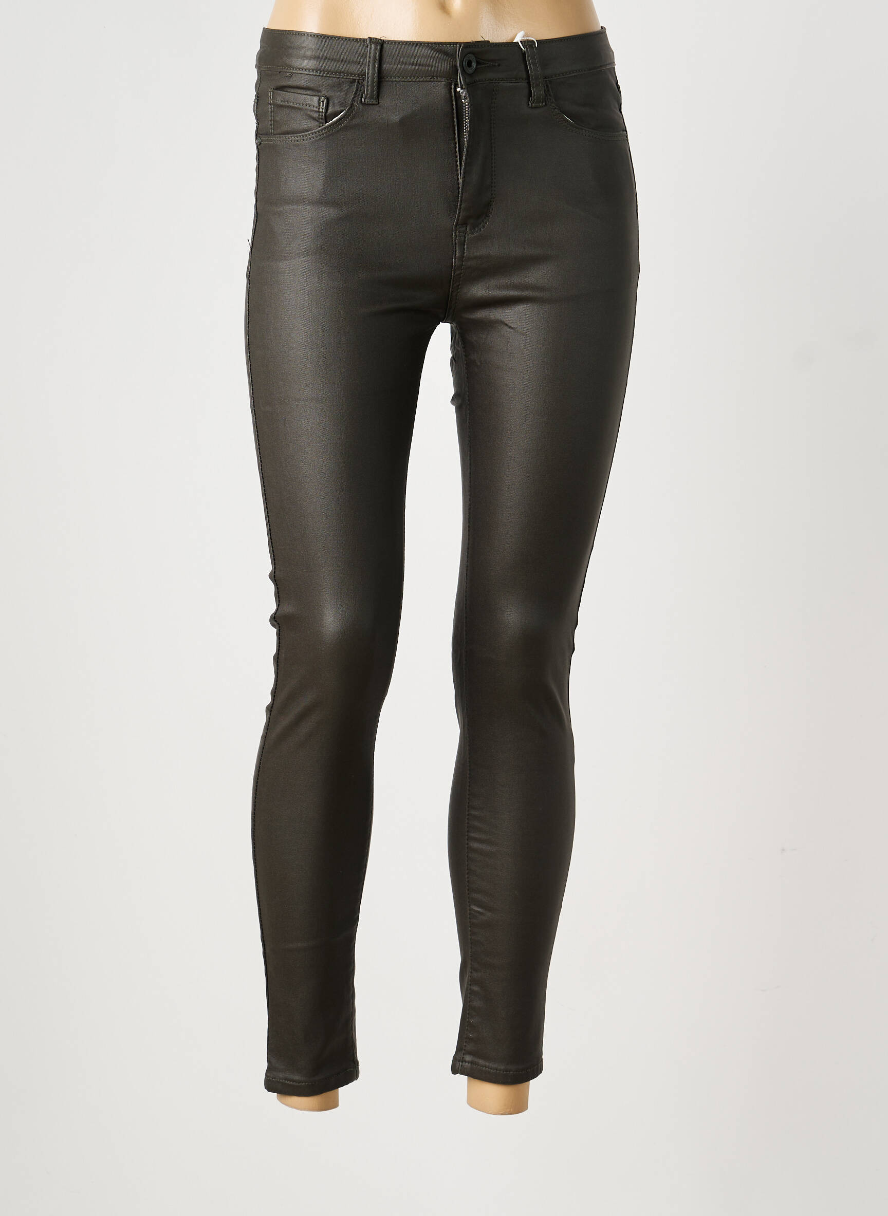 Pantalon slim stretch taille normale noir LD STYLE femme