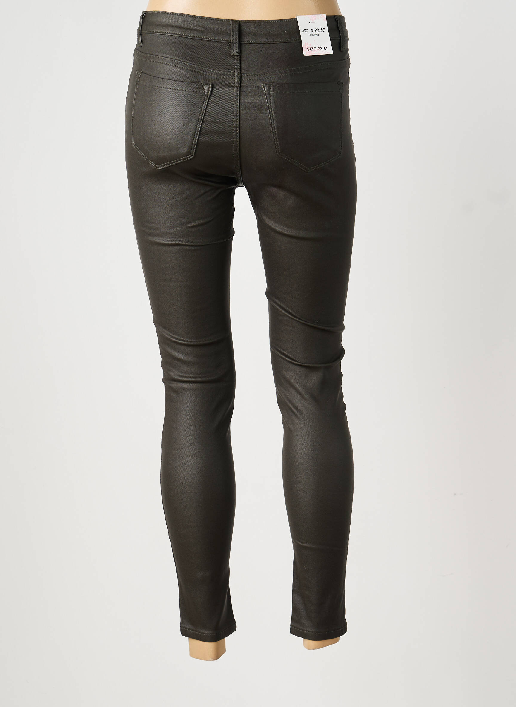 Pantalon slim stretch taille normale noir LD STYLE femme