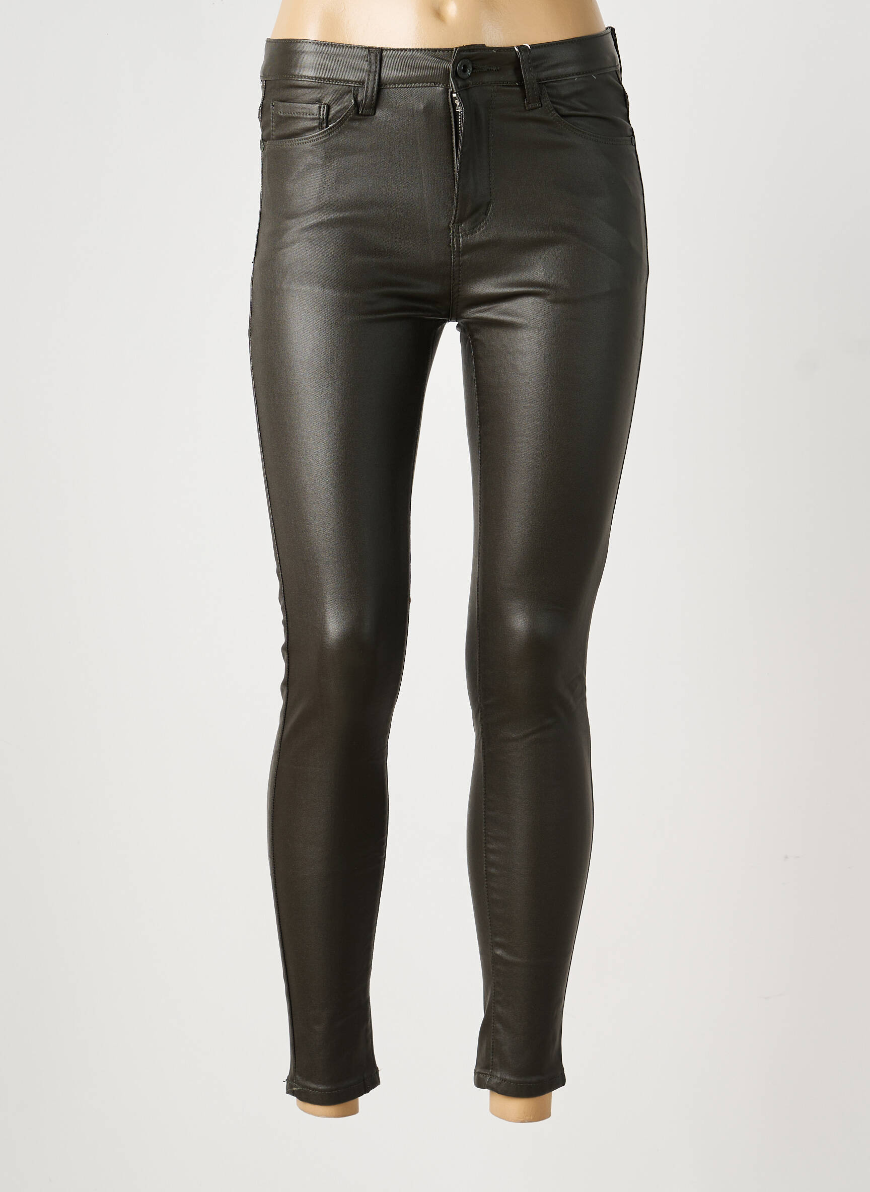 Pantalon slim stretch taille normale noir LD STYLE femme