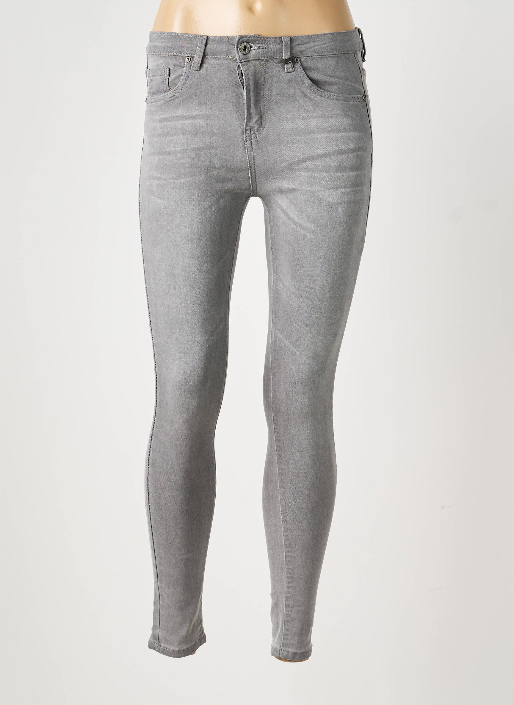 Jeans coupe slim stretch taille normale gris TOXIK3 femme