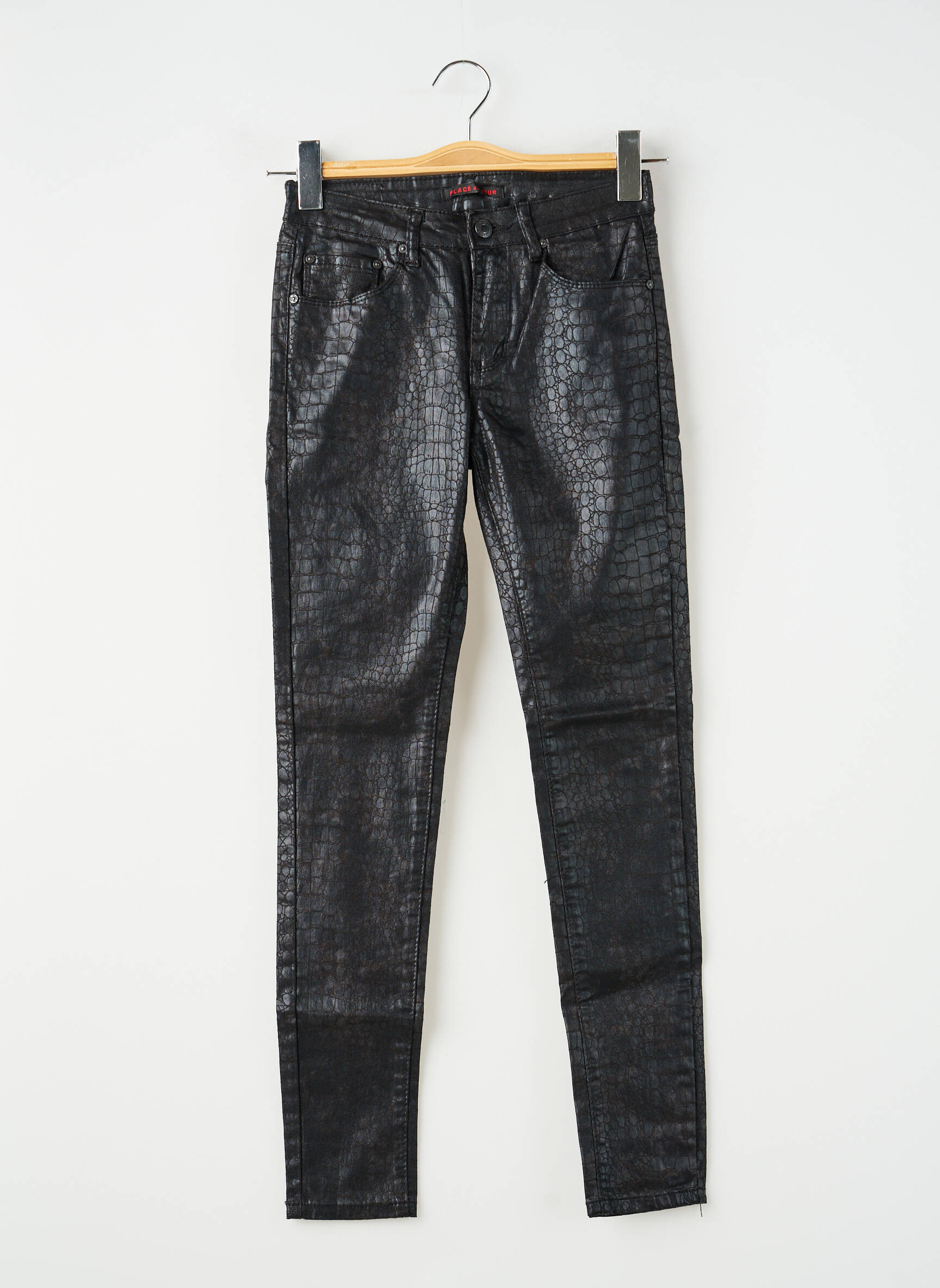 Pantalon slim stretch taille normale noir PLACE DU JOUR femme