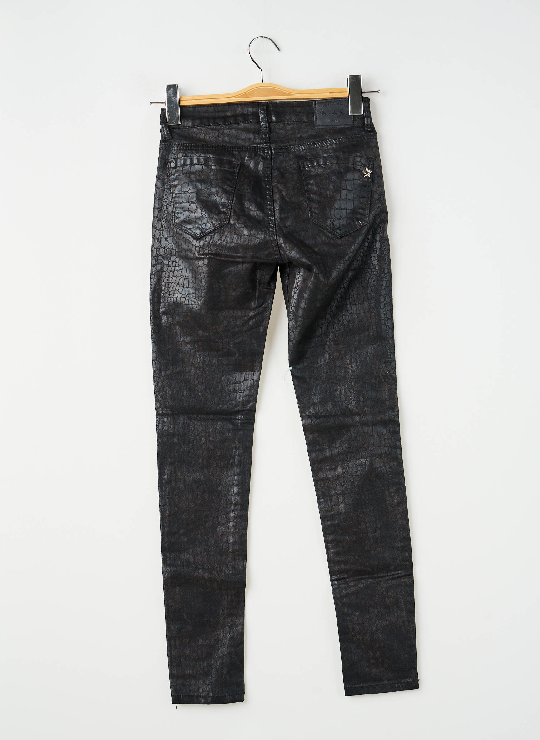 Pantalon slim stretch taille normale noir PLACE DU JOUR femme