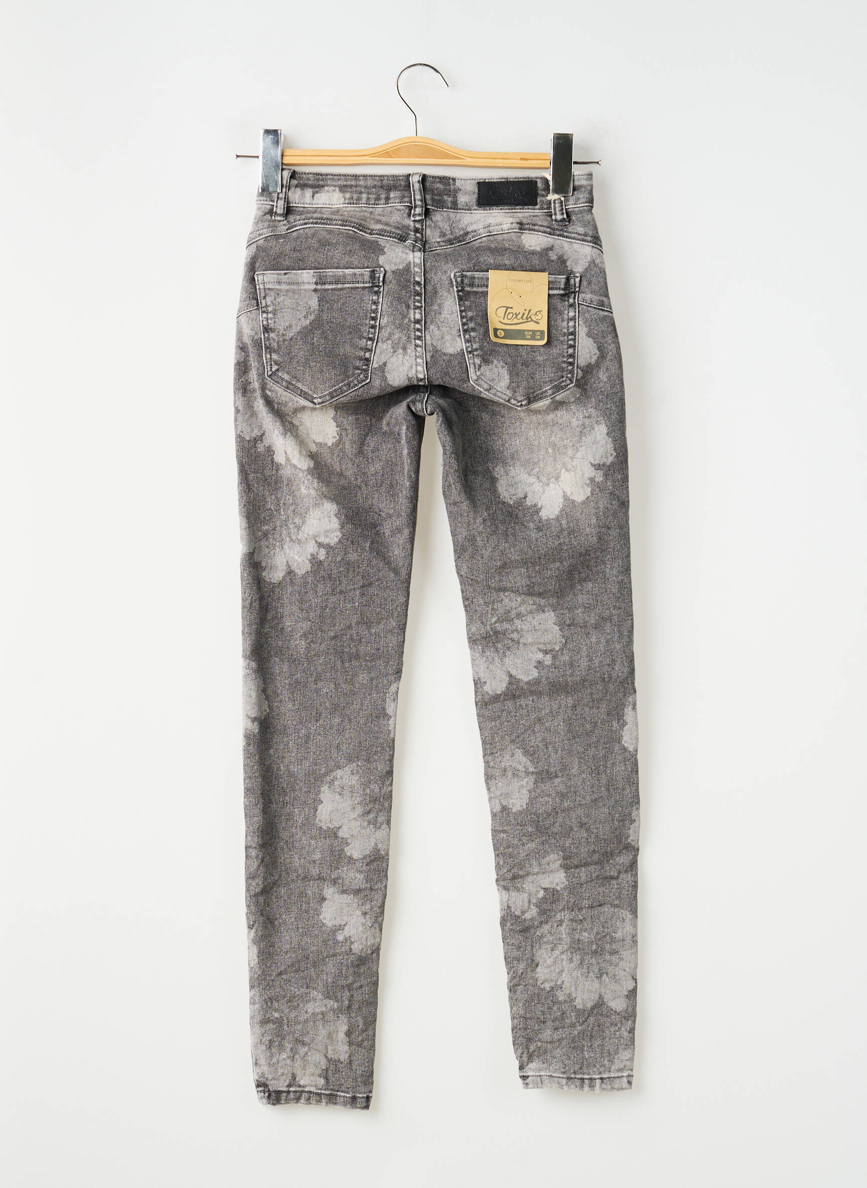Jeans coupe slim stretch taille normale gris TOXIK3 femme