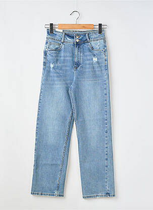 Jeans coupe droite effet usé délavé taille normale bleu R.DISPLAY femme
