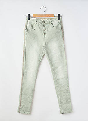 Jeans coupe slim tissage brut taille normale vert JEWELLY femme