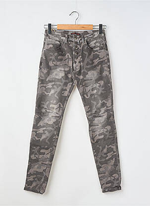 Jeans coupe slim tissage brut taille normale gris PLACE DU JOUR femme
