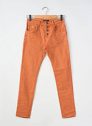 Jeans coupe slim tissage brut taille normale orange PLACE DU JOUR femme