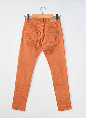 Jeans coupe slim tissage brut taille normale orange PLACE DU JOUR femme