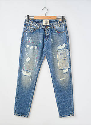 Jeans coupe slim effet usé délavé taille normale bleu WIYA femme