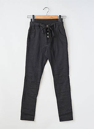 Pantalon slim taille élastique taille normale noir PLACE DU JOUR femme