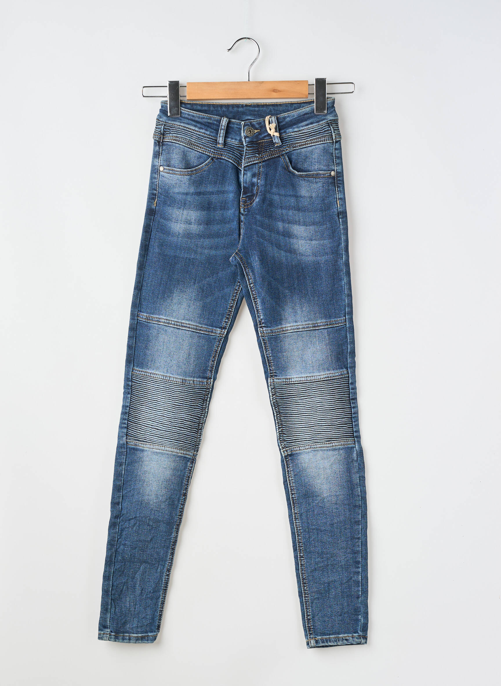 Jeans coupe slim tissage brut taille normale bleu MELLY & CO femme