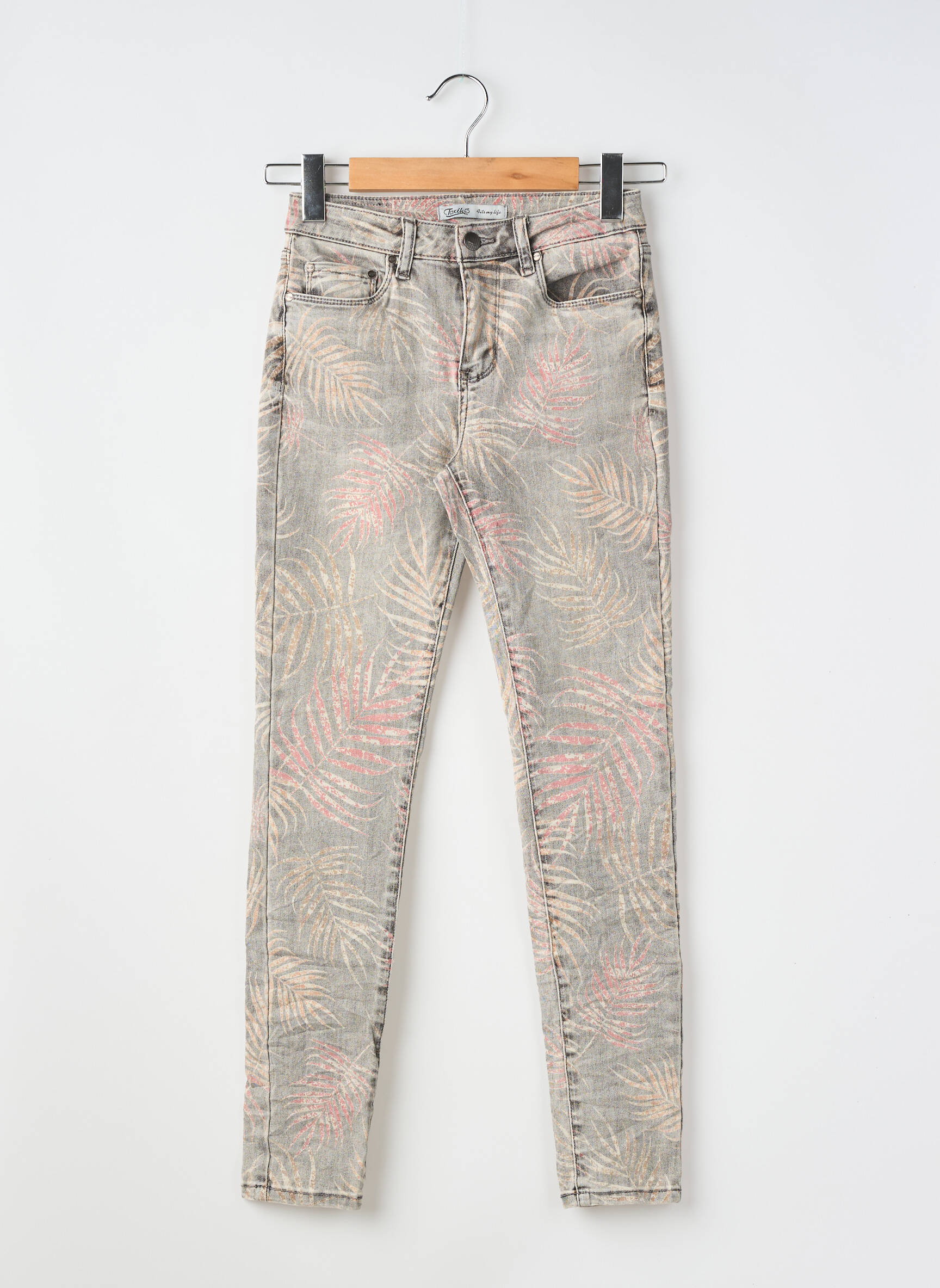 Jeans coupe slim tissage brut taille normale gris TOXIK3 femme