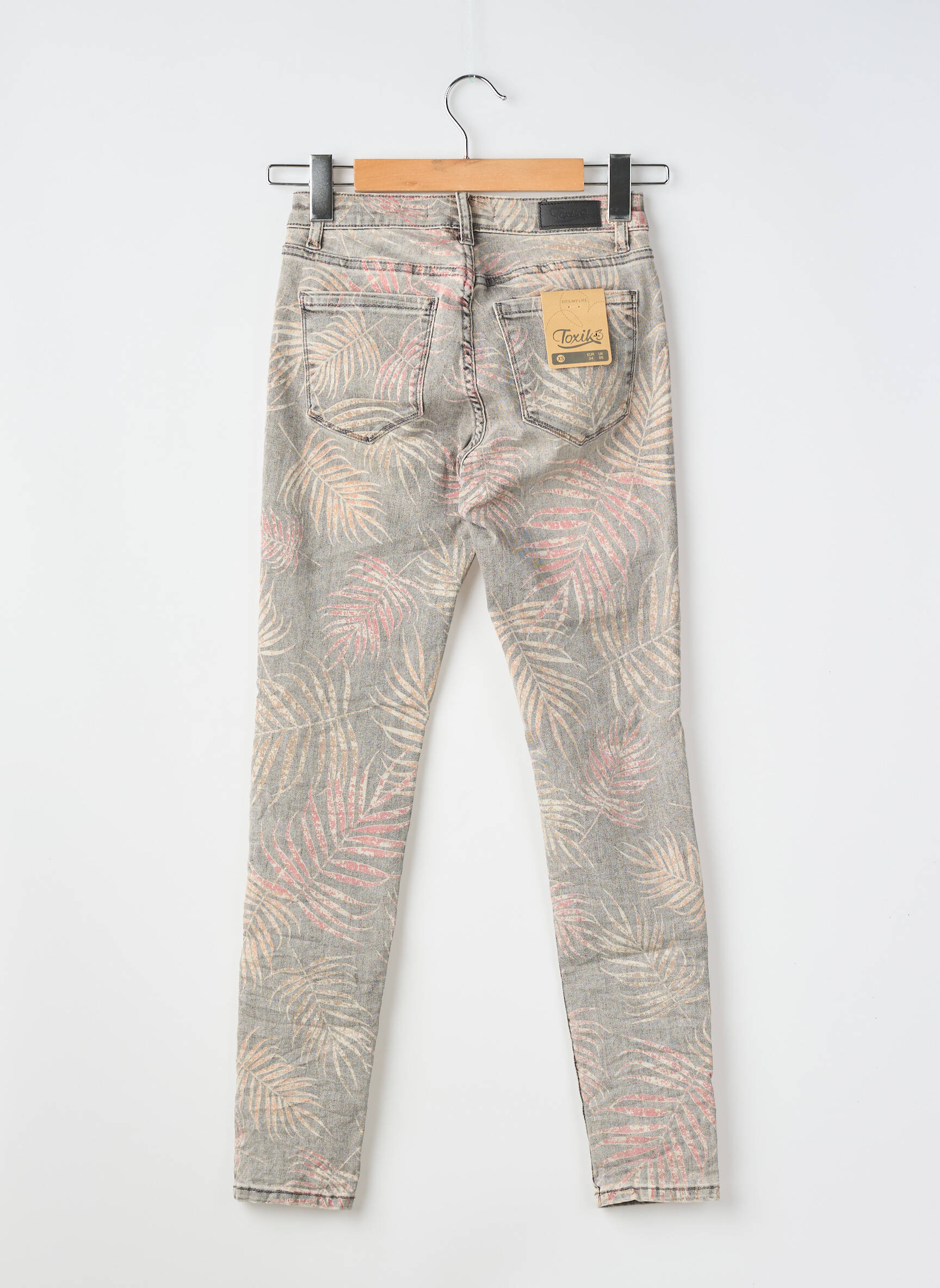 Jeans coupe slim tissage brut taille normale gris TOXIK3 femme