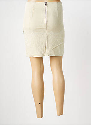 Jupe courte coupe droite beige JUBYLEE femme