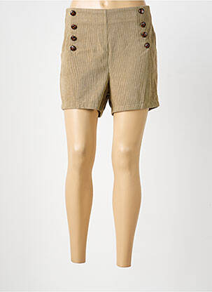 Short coupe droite beige MAELLE femme