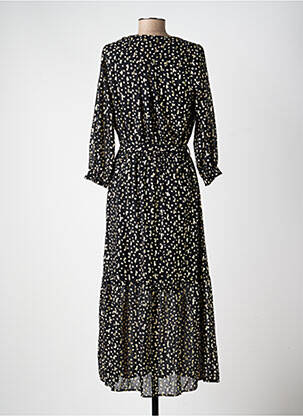 Robe longue imprimé fantaisie manches longues noir EMMA ELLA femme