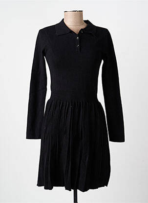 Robe courte coupe évasée manches longues noir IN APRIL 1986 femme