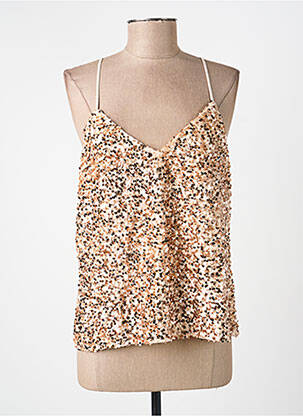 Top col v fines bretelles beige EMMA & ELLA femme