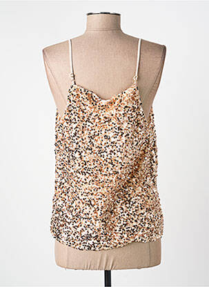 Top col v fines bretelles beige EMMA & ELLA femme