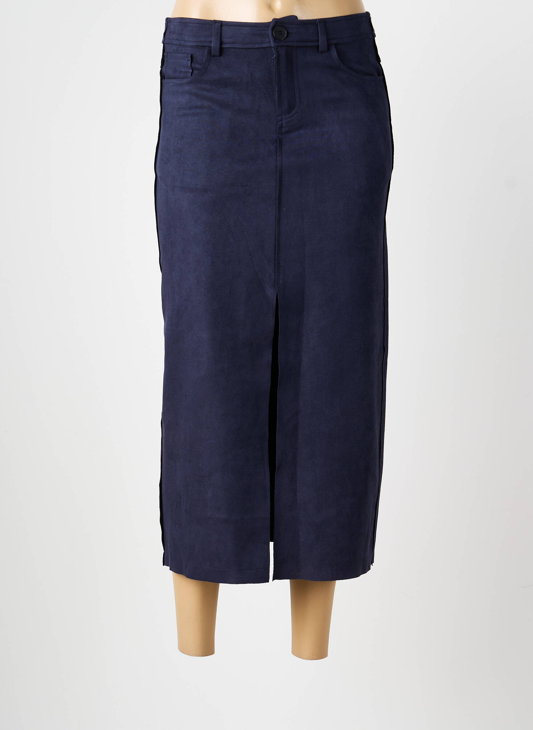 Jupe longue coupe droite bleu HF MODA femme