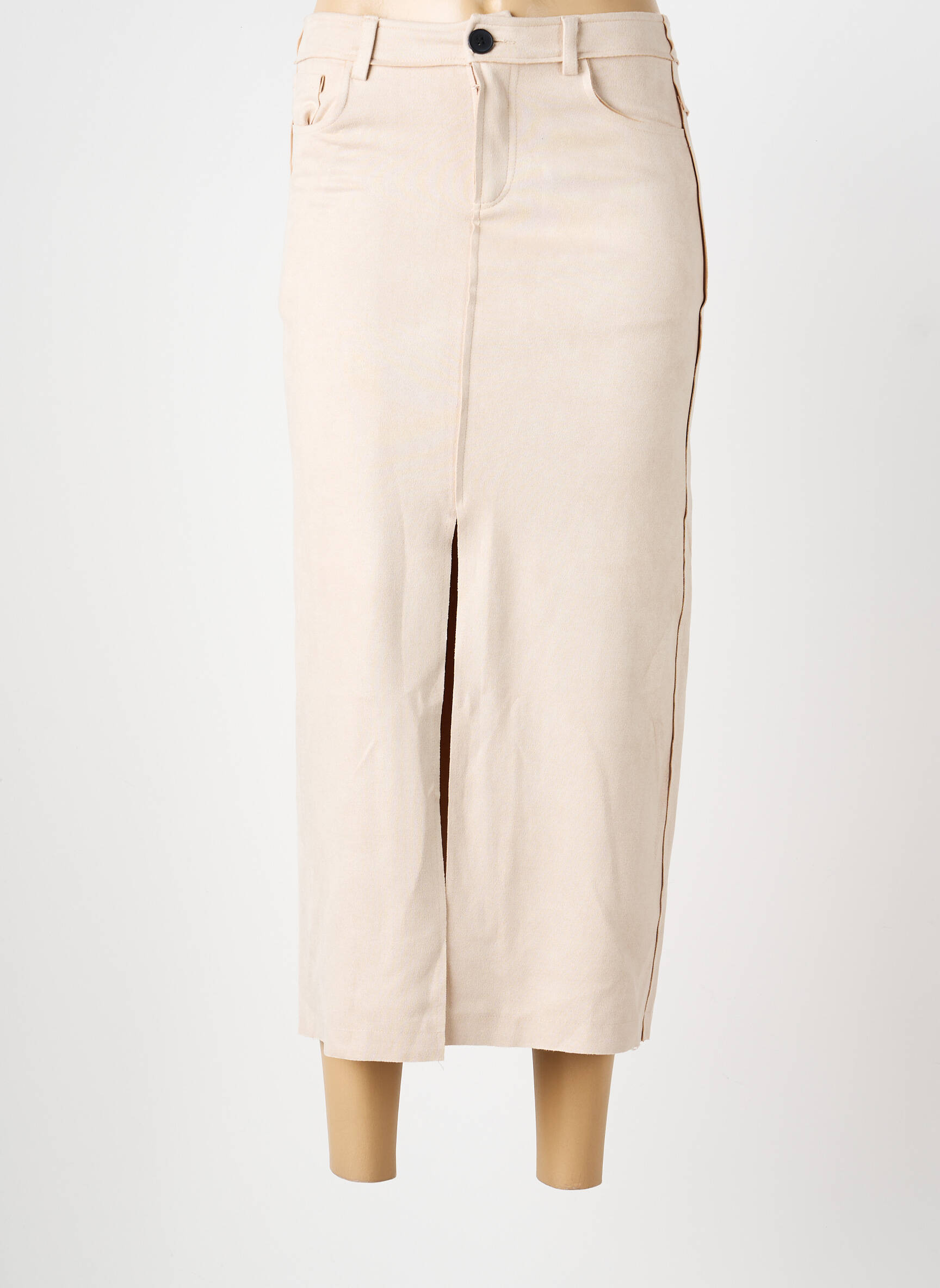 Jupe longue coupe droite beige HF MODA femme