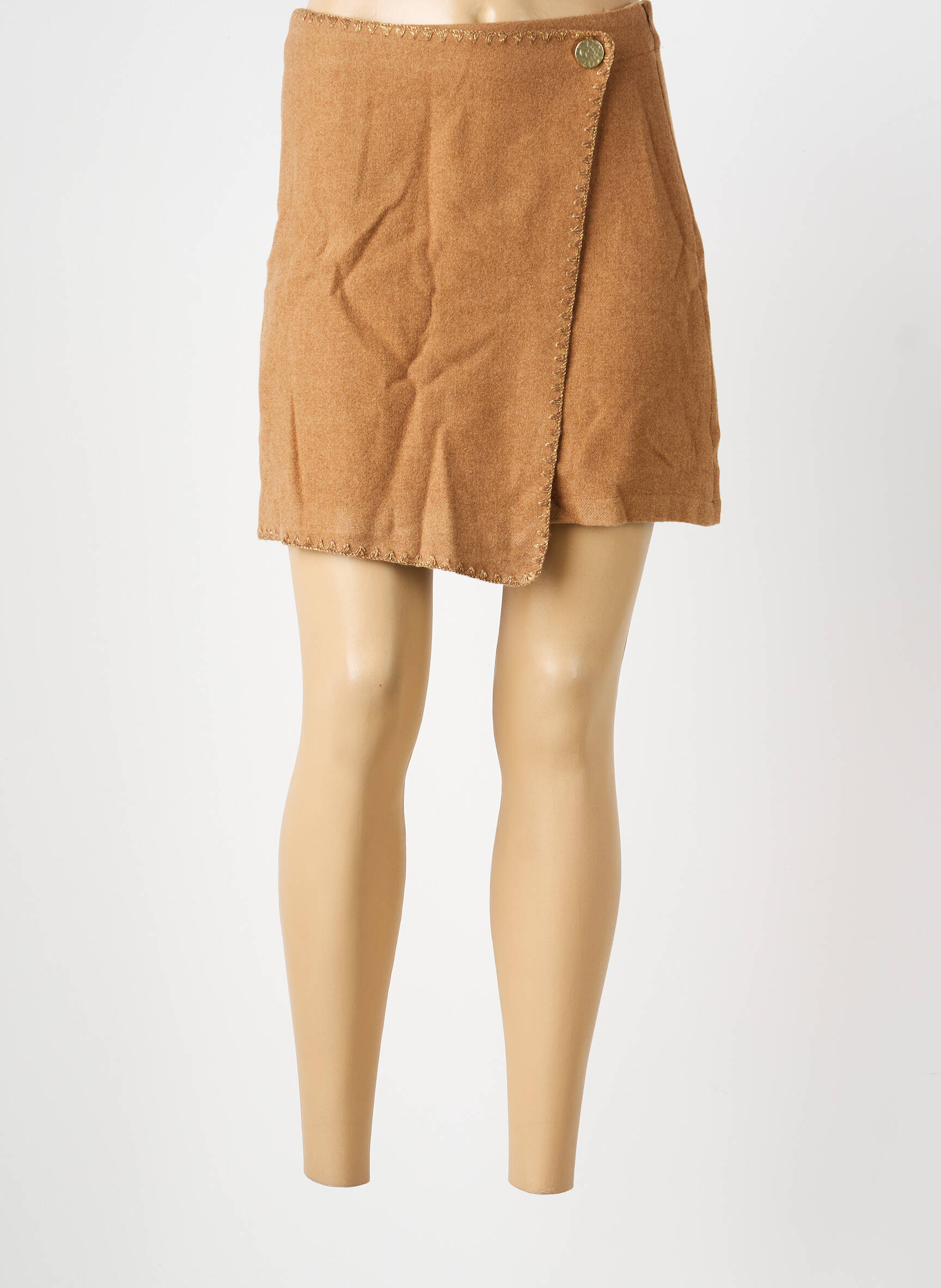 Jupe courte coupe droite marron IT HIPPIE femme