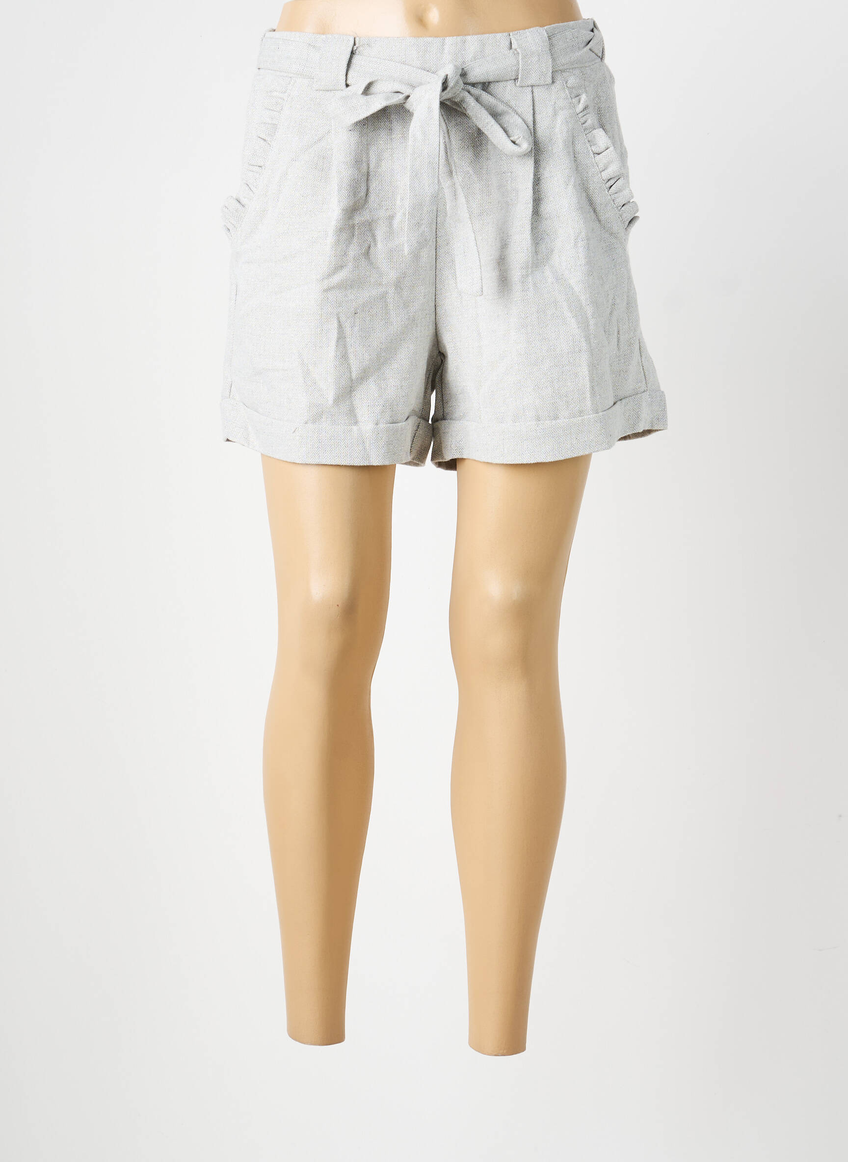 Short coupe droite gris EMMA ELLA femme