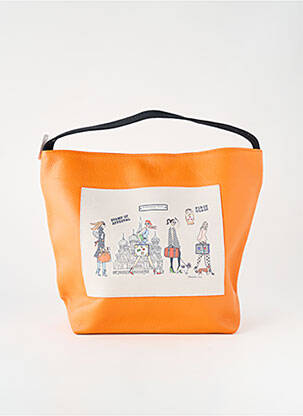 Sac type de porter main forme cabas orange BARBARA RIHL femme