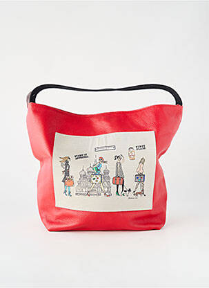 Sac type de porter main forme cabas rouge BARBARA RIHL femme