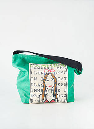 Sac type de porter main forme cabas vert BARBARA RIHL femme