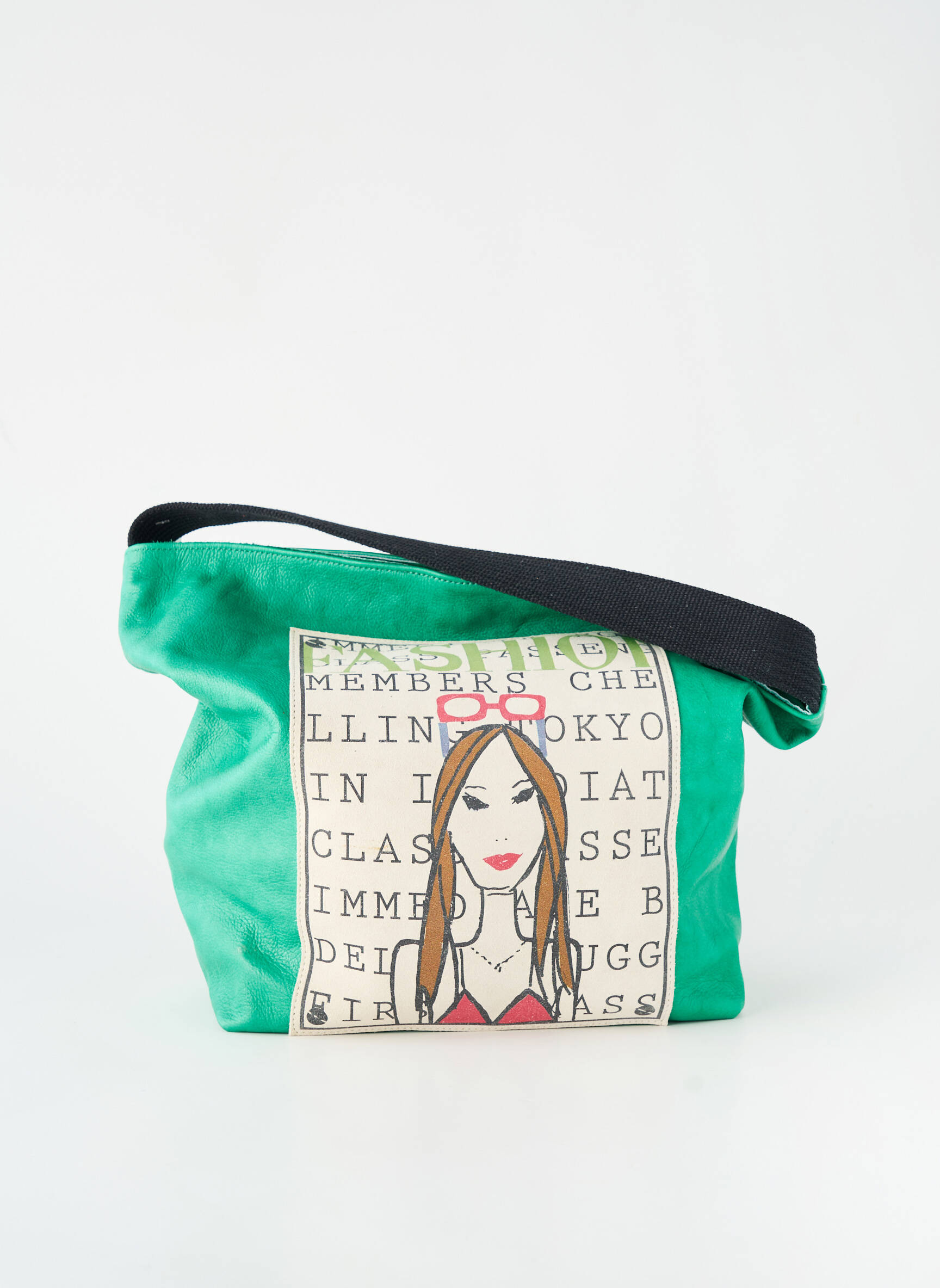 Sac type de porter main forme cabas vert BARBARA RIHL femme
