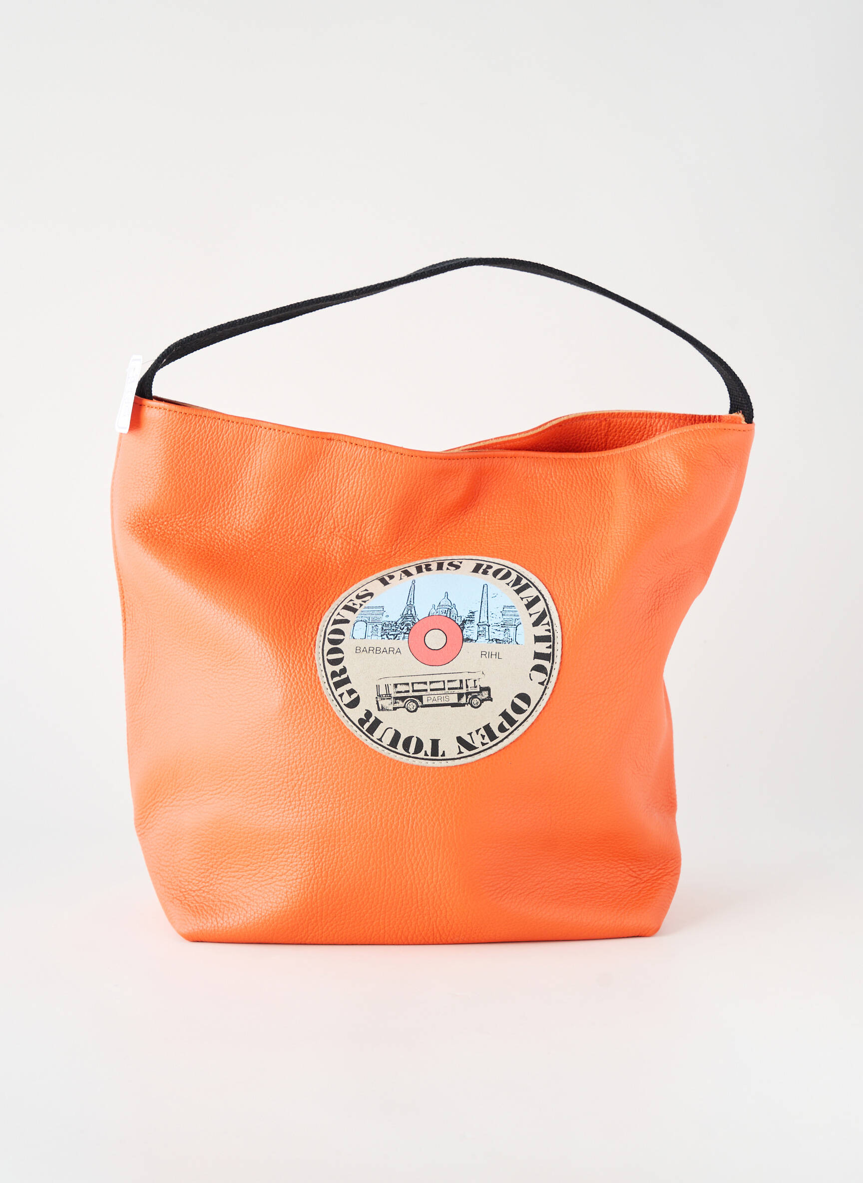 Sac type de porter main forme cabas orange BARBARA RIHL femme