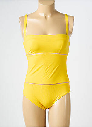 Maillot de bain 1 pièce stretch jaune VANITY FAIR femme