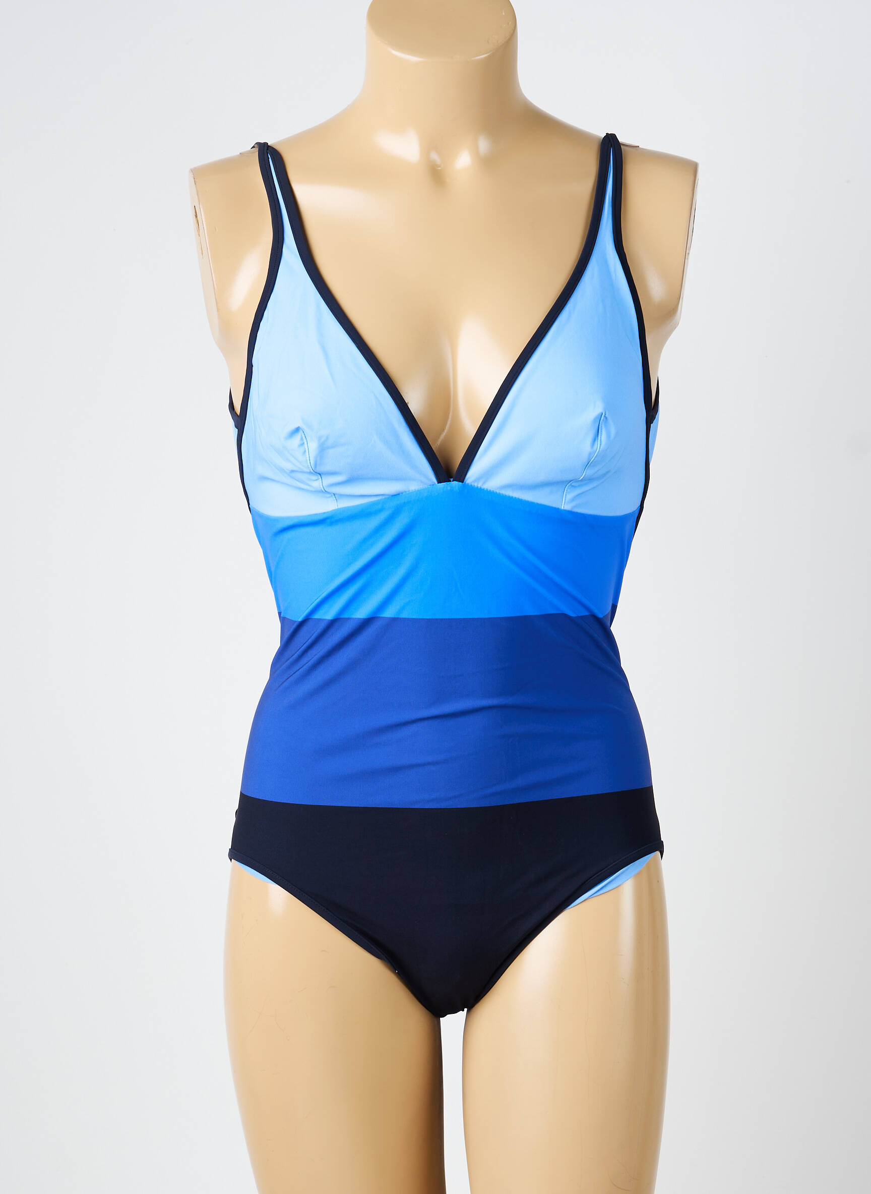 Maillot de bain 1 pièce stretch bleu VANITY FAIR femme