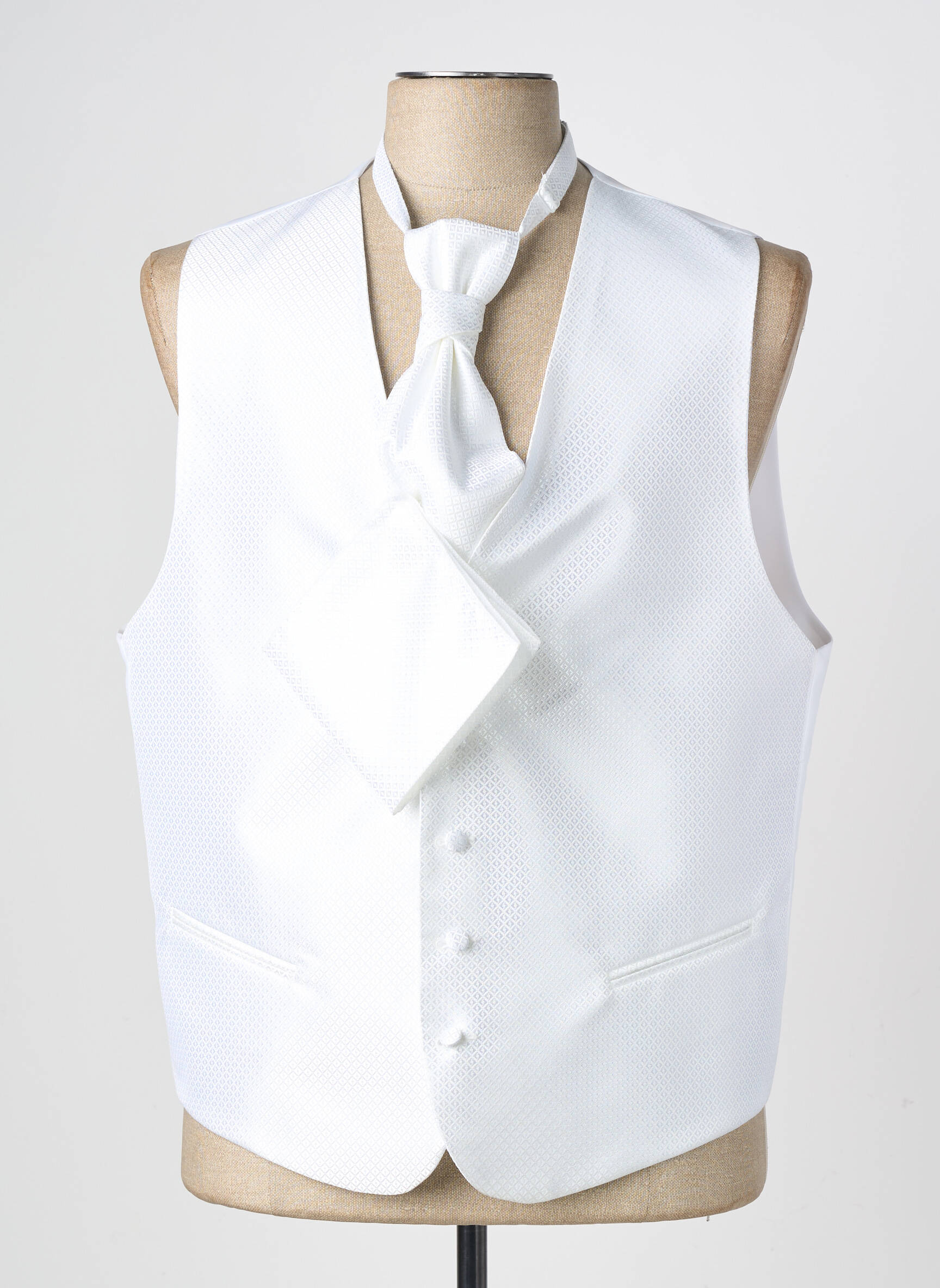 Gilet sans manche effet matière satinée blanc VIRTUOSE homme