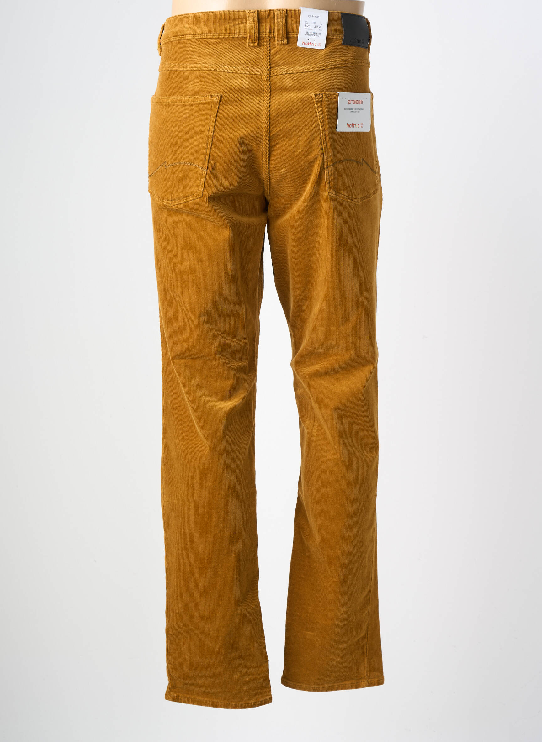 Pantalon slim tissage velours taille normale jaune HATTRIC homme