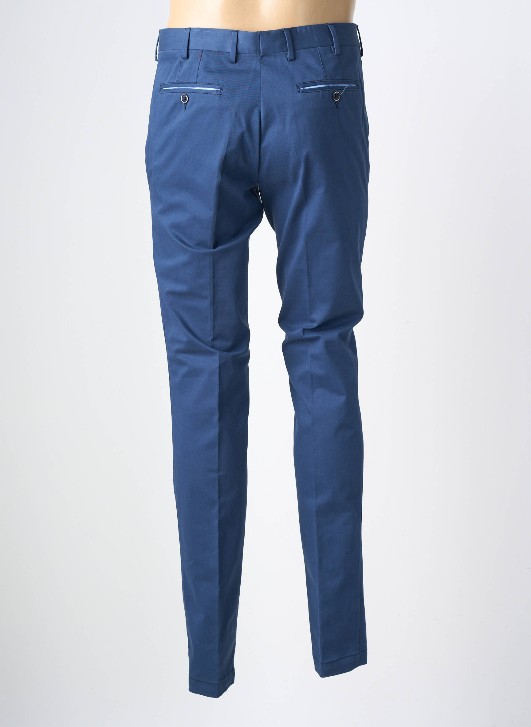 Pantalon slim taille à pinces taille normale bleu NINO LORETTI homme