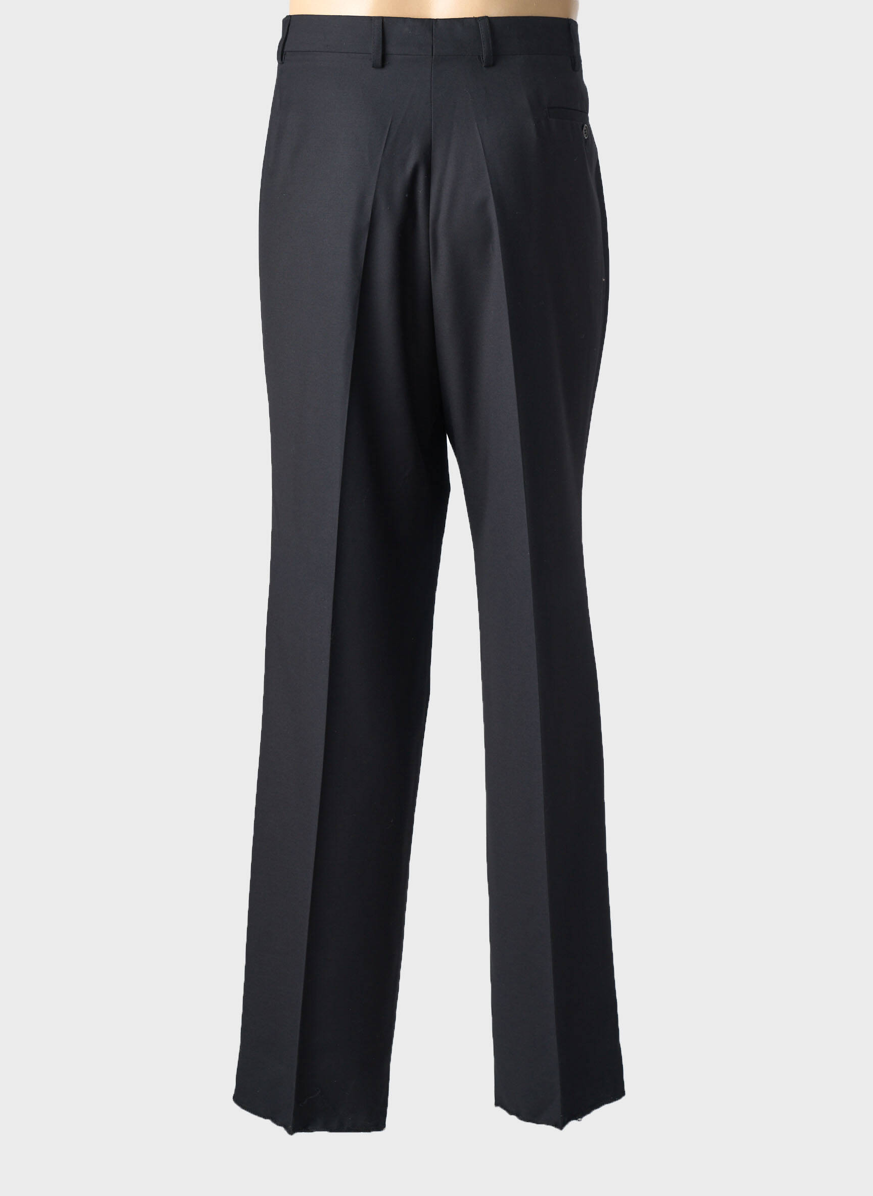 Pantalon droit fermeture zippée sous rabat avec crochet taille normale noir SIROCCO homme
