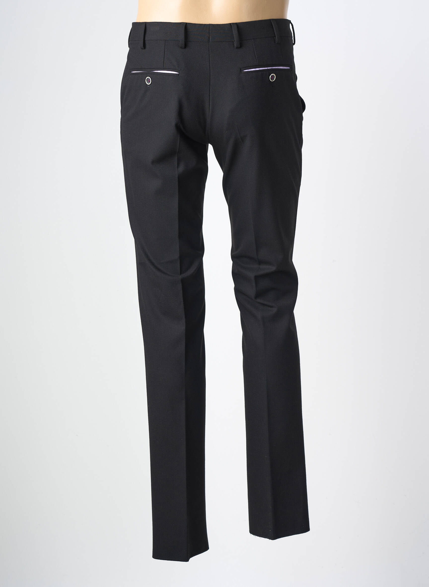 Pantalon slim taille à pinces taille normale noir KAMAO homme