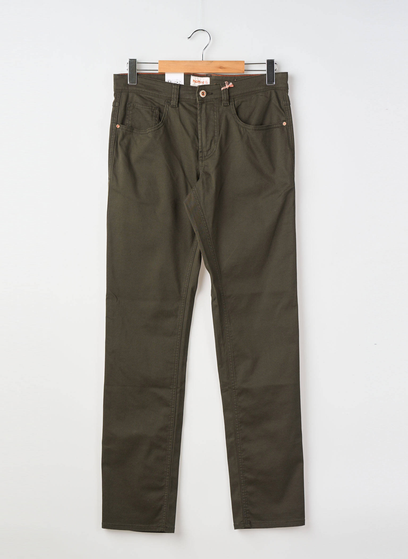 Jeans coupe slim poches taille normale vert HATTRIC homme