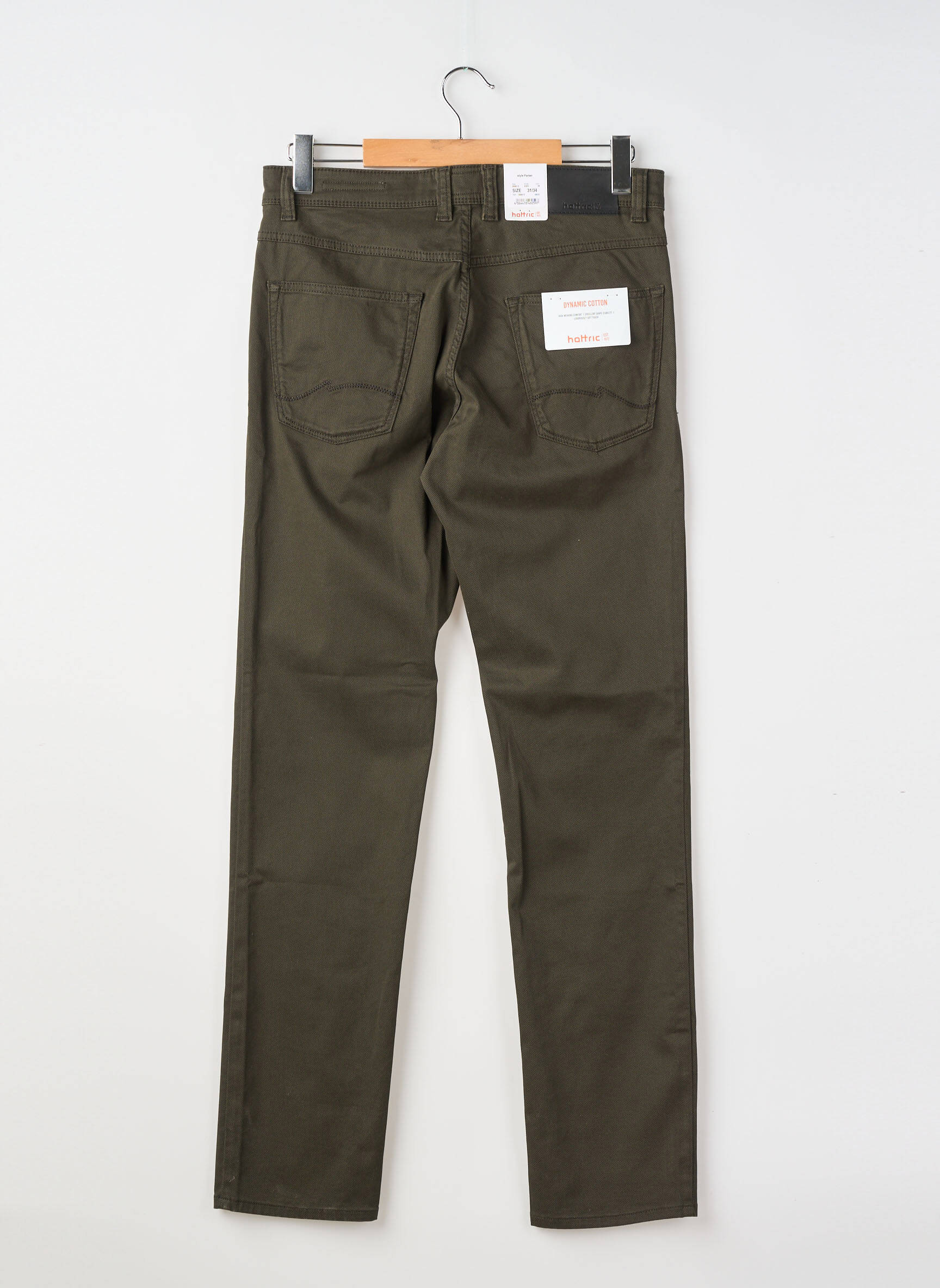 Jeans coupe slim poches taille normale vert HATTRIC homme