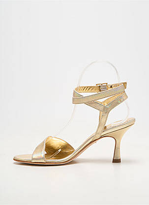 Sandales/nu pieds matière lisse talon de 7 à 9cm or NIMAL femme