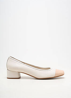 Ballerines carré talon de 4 à 6cm blanc REQINS femme