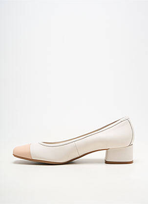 Ballerines carré talon de 4 à 6cm blanc REQINS femme
