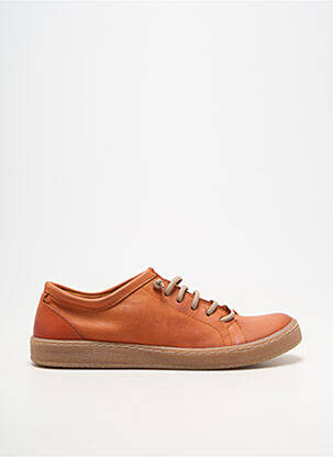 Baskets matière lisse talon plat jusqu'à 3cm orange CHACAL femme