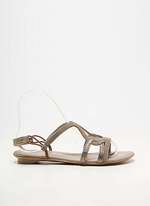 Sandales/nu pieds matière lisse talon plat jusqu'à 3cm or SMS femme