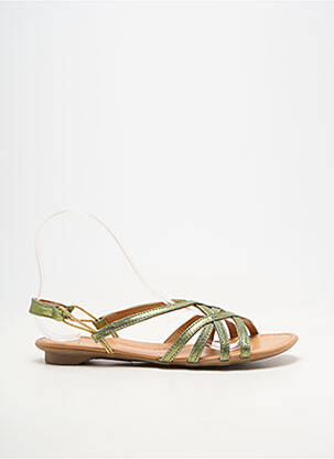 Sandales/nu pieds matière lisse talon plat jusqu'à 3cm vert SMS femme