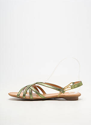 Sandales/nu pieds matière lisse talon plat jusqu'à 3cm vert SMS femme